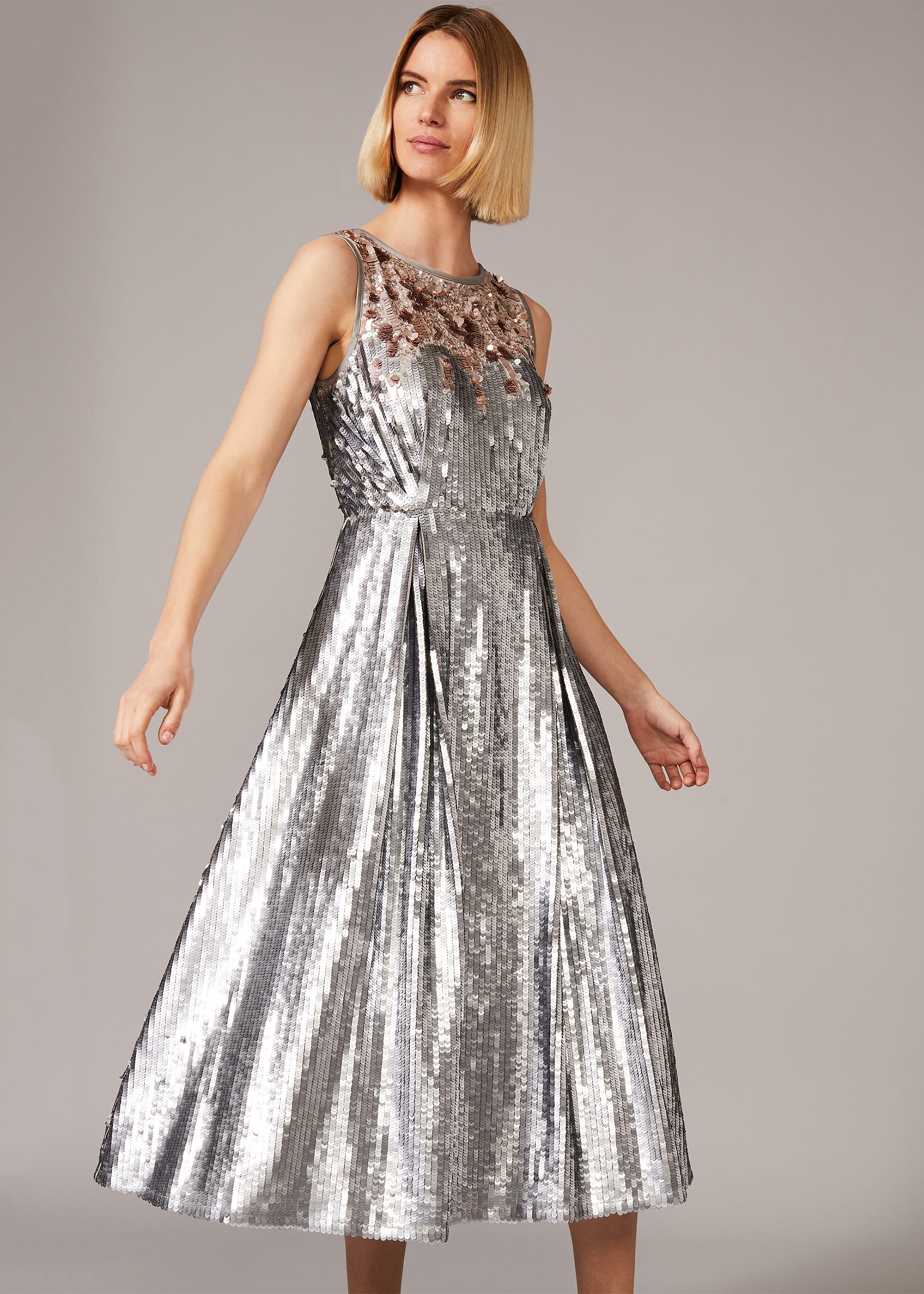 Lainey Shimmer Sequin Midi Dress ...